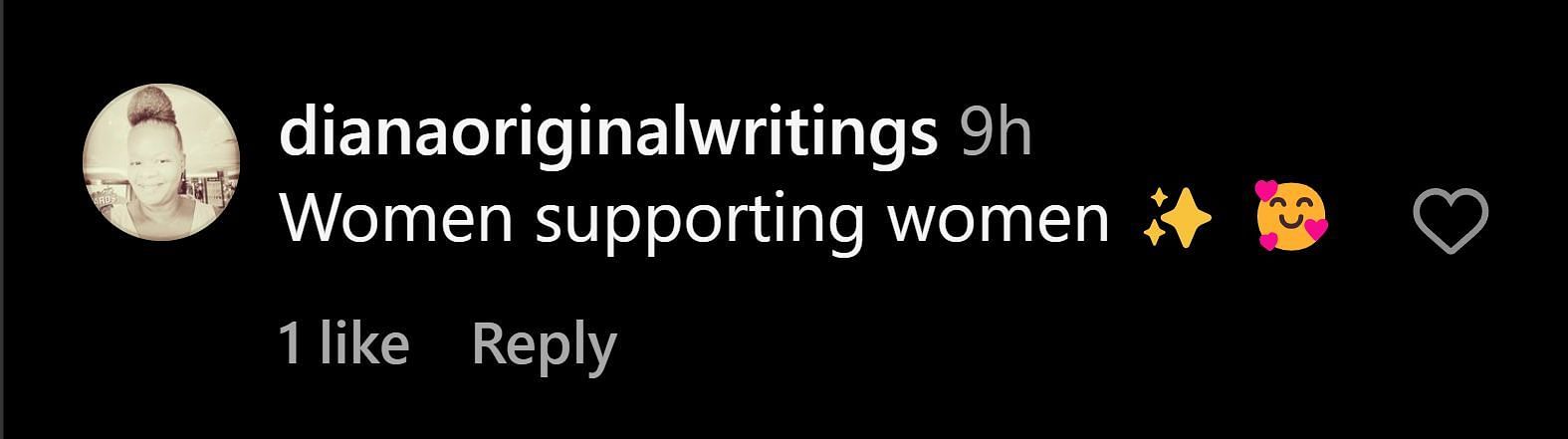 A fan comments on Instagram